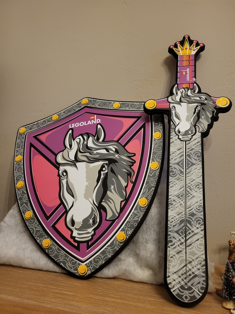 LEGOLAND Foam Sword & Shield Set Pink Princess Horse Castle Knight Roleplay